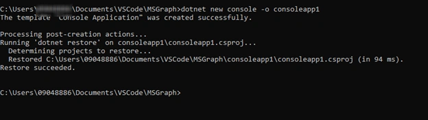 Calling Graph API via Console Application using .Net 5