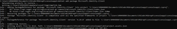 Calling Graph API via Console Application using .Net 5