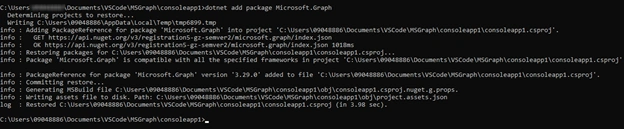 Calling Graph API via Console Application using .Net 5