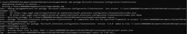 Calling Graph API via Console Application using .Net 5