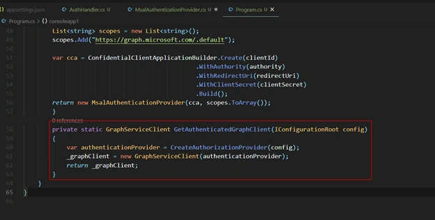 Calling Graph API via Console Application using .Net 5