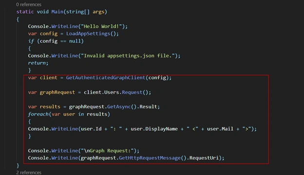 Calling Graph API via Console Application using .Net 5