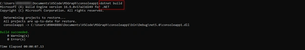 Calling Graph API via Console Application using .Net 5