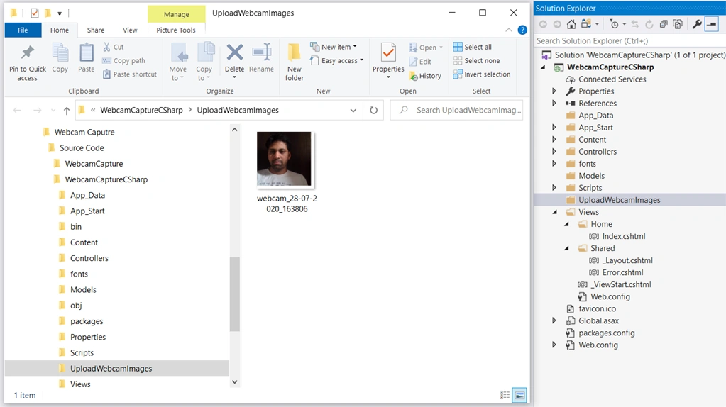 uploaded image in the project folder