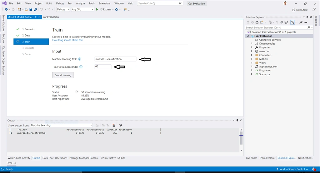 Car Evaluation In ASP.NET Core Using ML.NET