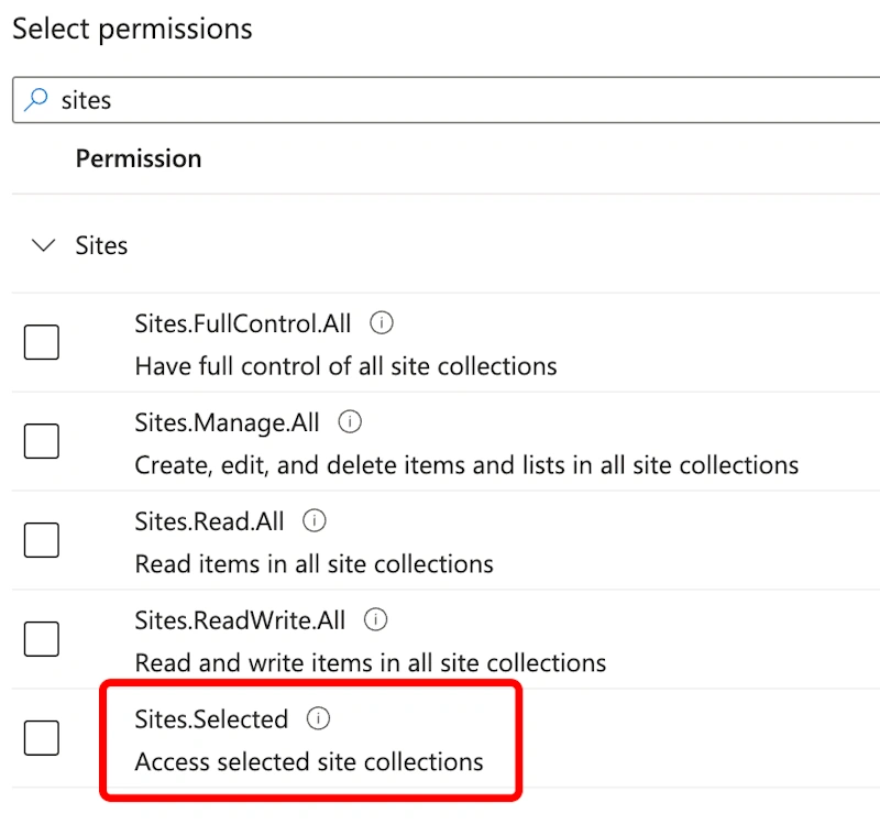 Select site