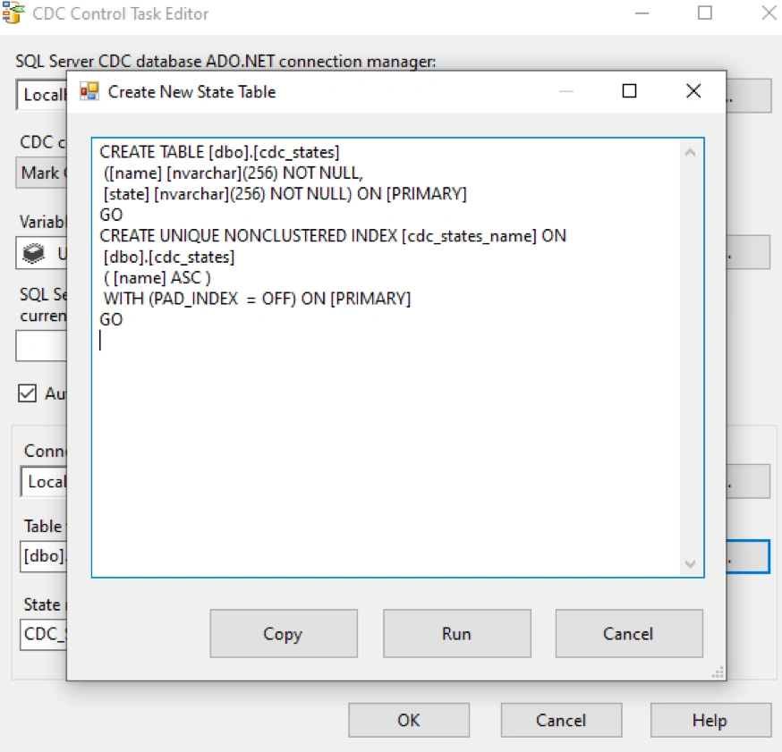 SQL Server CDC Control task