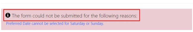 Javascript validation message