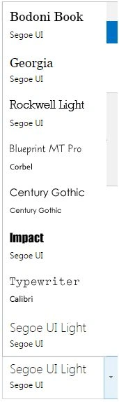 Choose the fonts
