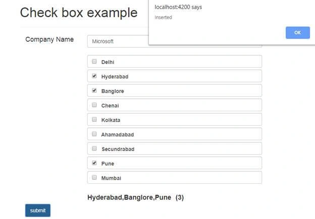 CheckBox Example In Angular 8 Using Web API And SQL Server