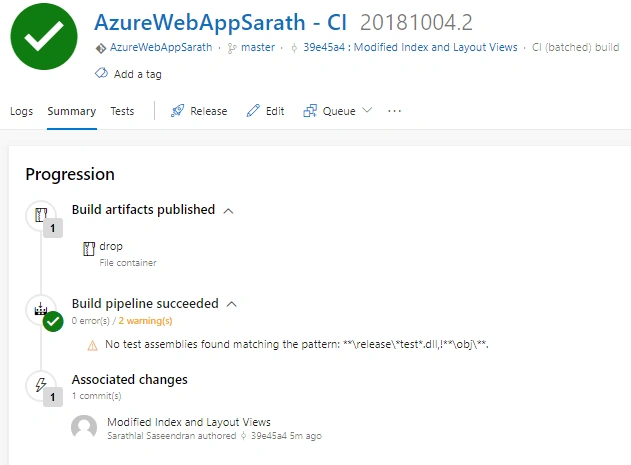 CI-CD in Azure Web Apps using Azure DevOps and Visual Studio