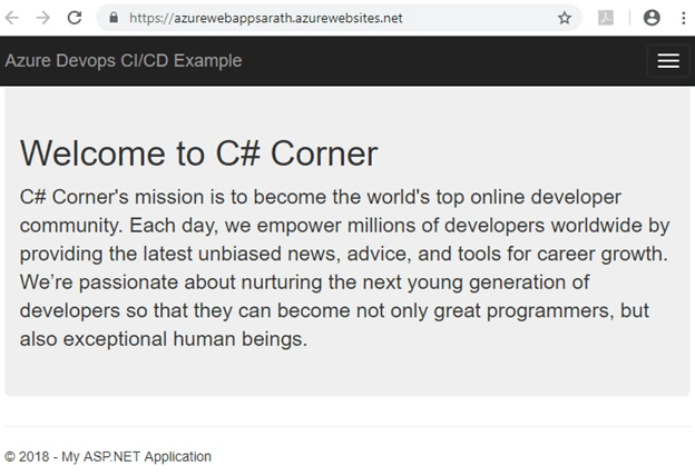 CI-CD in Azure Web Apps using Azure DevOps and Visual Studio