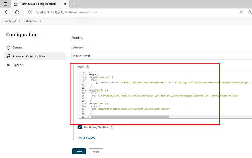 Jenkins Pipeline and Configuration