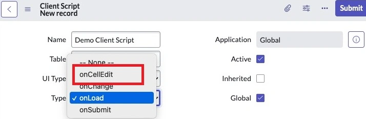 OnCellEdit client