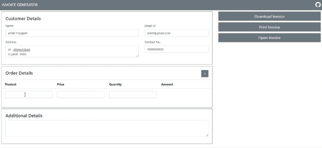 Invoice Generator Application : Angular Export to PDF using PDFMake