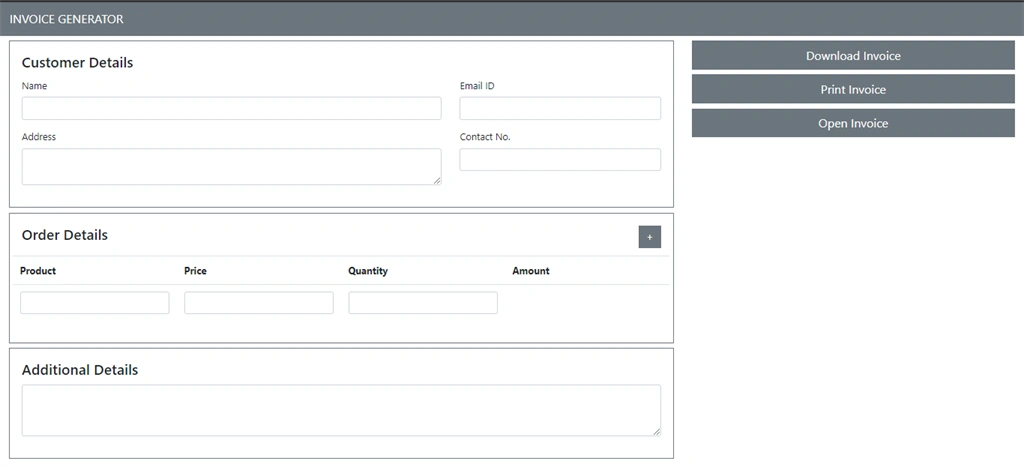 Invoice Generator UI