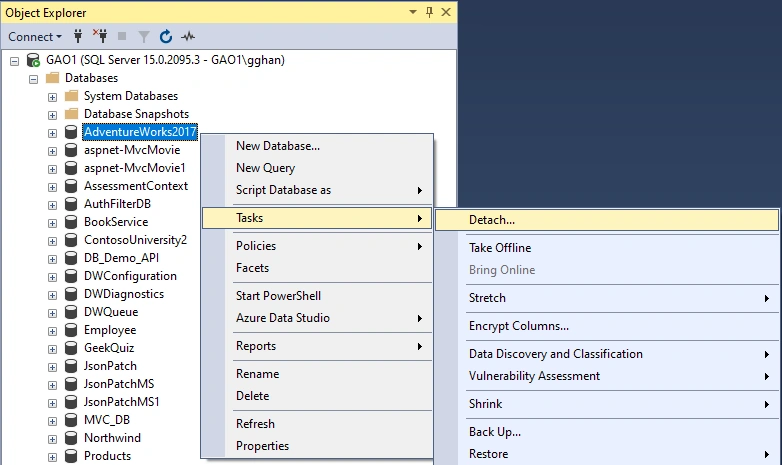 Clone Database from one Instance to another in SQL Server
