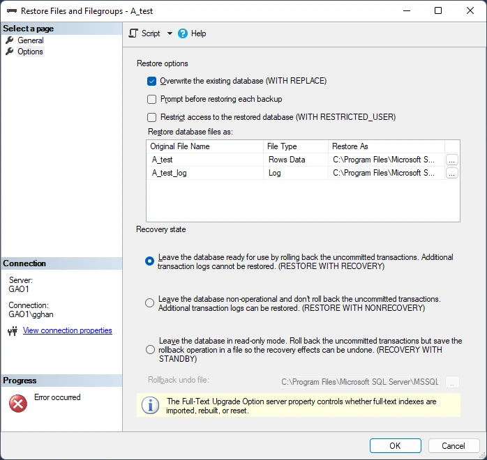 Clone Database from one Instance to another in SQL Server
