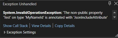 Exception unhandled
