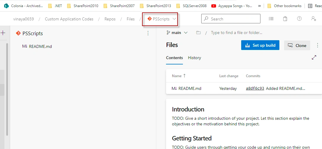 Push code to Azure DevOps repository