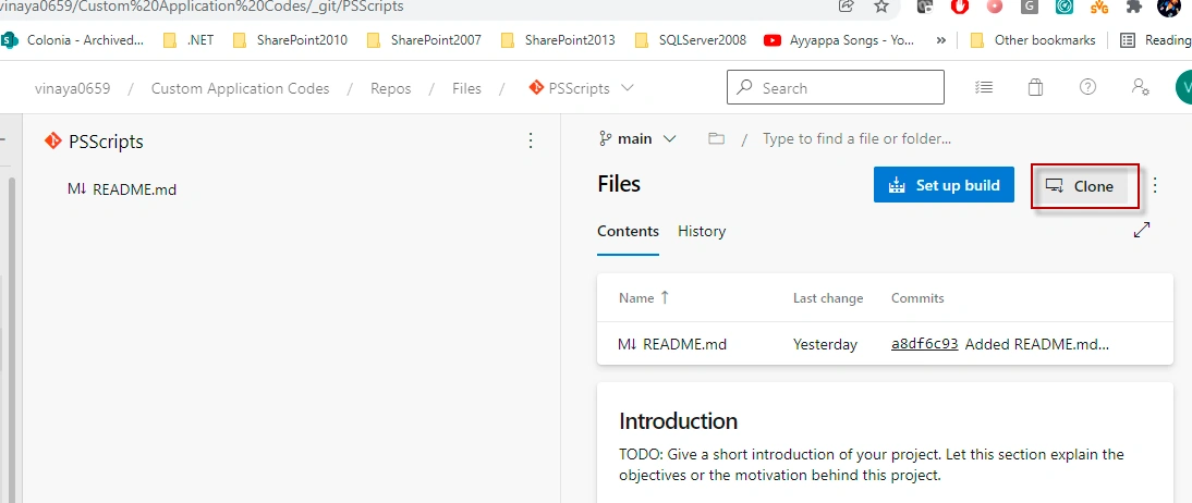 Push code to Azure DevOps repository