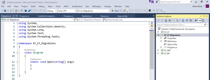 Code First Approach And Migrations In Microsoft .NET Entity Framework