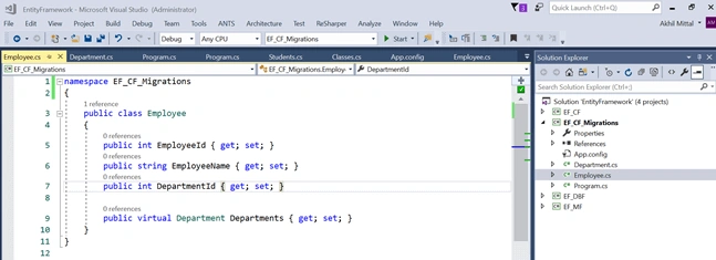 Code First Approach And Migrations In Microsoft .NET Entity Framework