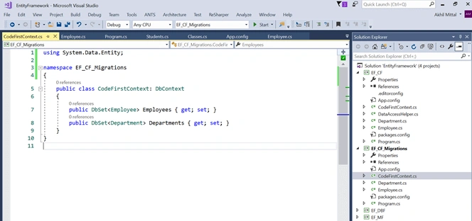 Code First Approach And Migrations In Microsoft .NET Entity Framework
