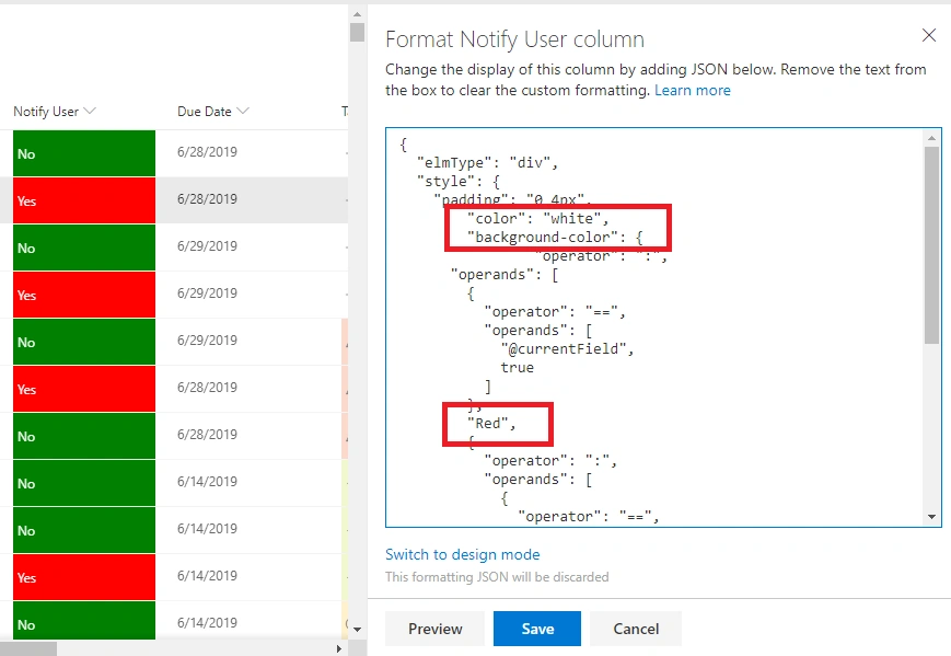Column Formatting In SharePoint Online - No Coding