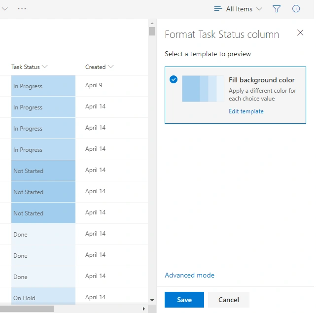Column Formatting In SharePoint Online - No Coding