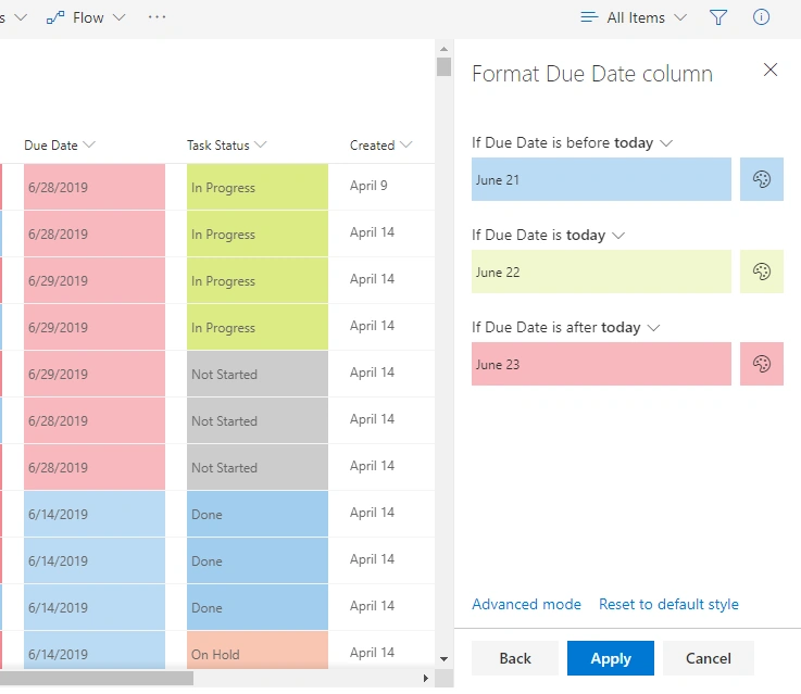Column Formatting In SharePoint Online - No Coding