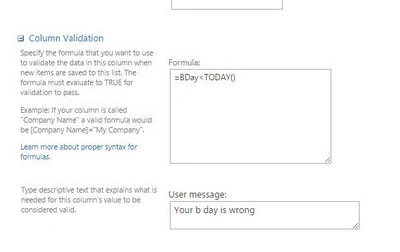 User message