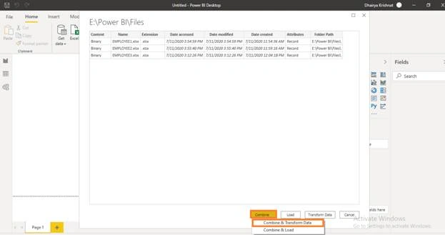 Combine and transform data of multiple files located in a Folder in Power BI