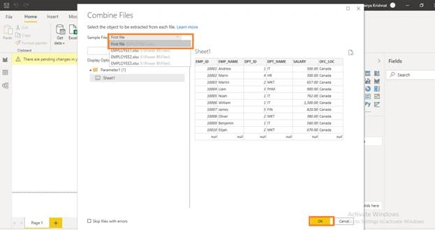 Combine and transform data of multiple files located in a Folder in Power BI