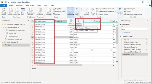 Combine and transform data of multiple files located in a Folder in Power BI