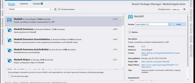 Command, Mediator Pattern In ASP.NET Core Using Mediatr