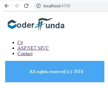 Components, Router Outlet, Menus & Button click event in Angular 6