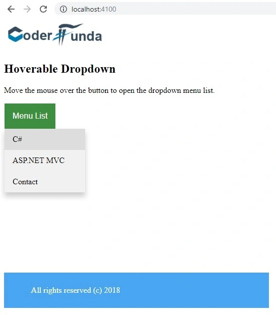 Components, Router Outlet, Menus & Button click event in Angular 6