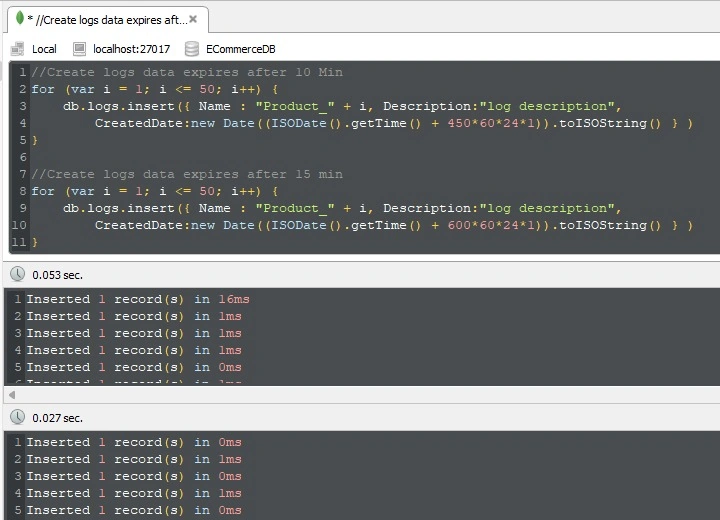 Create logs data