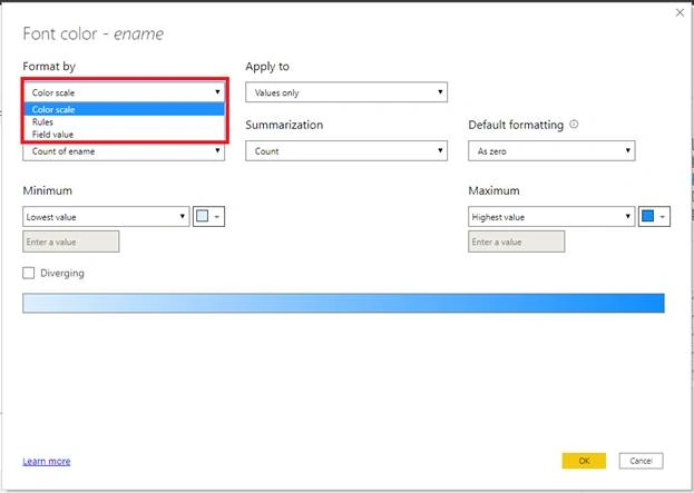 Conditional Formatting By Font Color In Power BI
