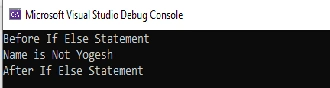 If Else Statement output.