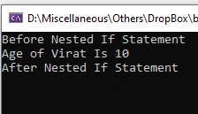 Nested if statement output