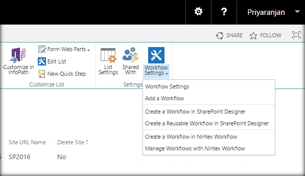 Create a Workflow in Nintex Workflow