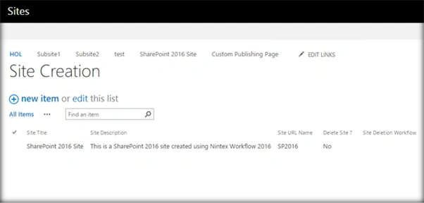 Site Deletion Workflow