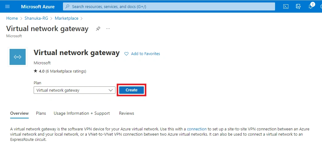 Configure A IPsec Tunnel VNet-To-VNet VPN Gateway