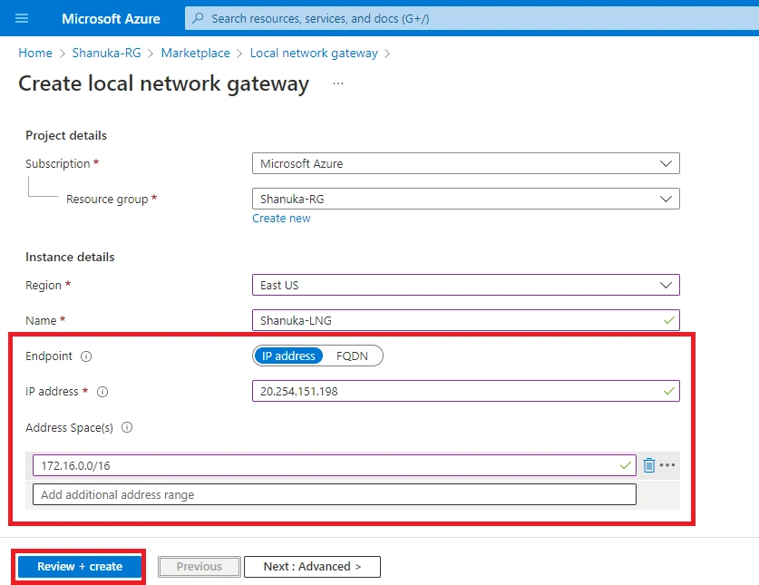 Configure A IPsec Tunnel VNet-To-VNet VPN Gateway