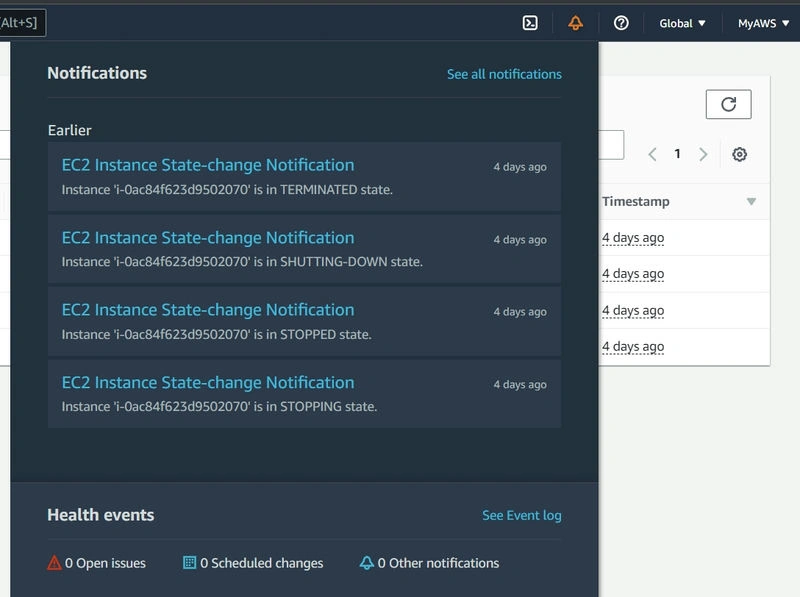 Configure AWS User Notifications