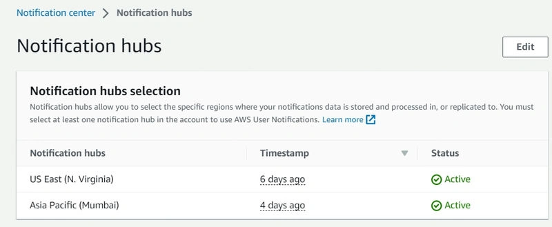 Configure AWS User Notifications