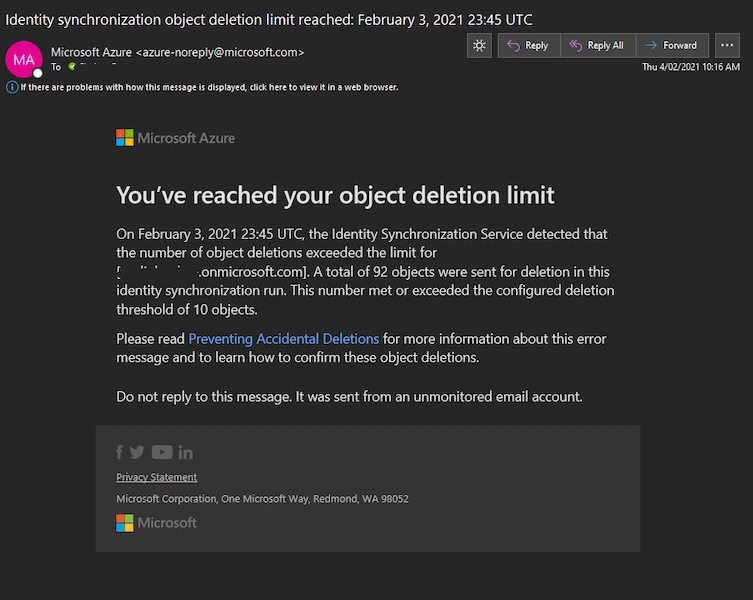 You've reached your object deletion limit