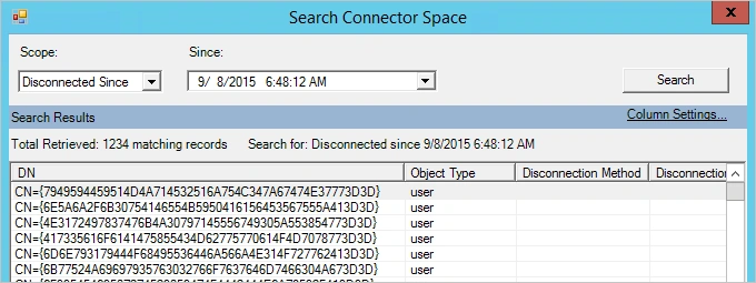 Search Connector Space
